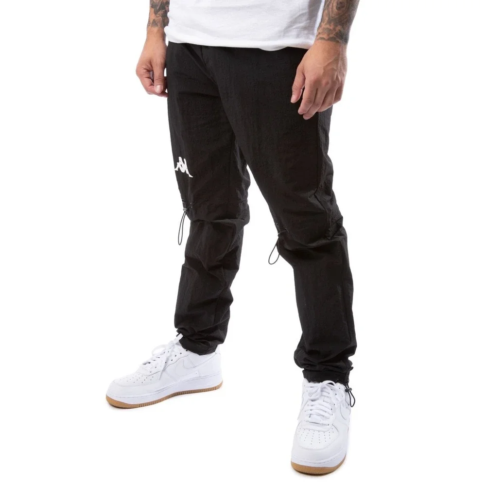 Kappa 222 Banda Erwynin Windbreaker Pants Black White NWT Mens Medium